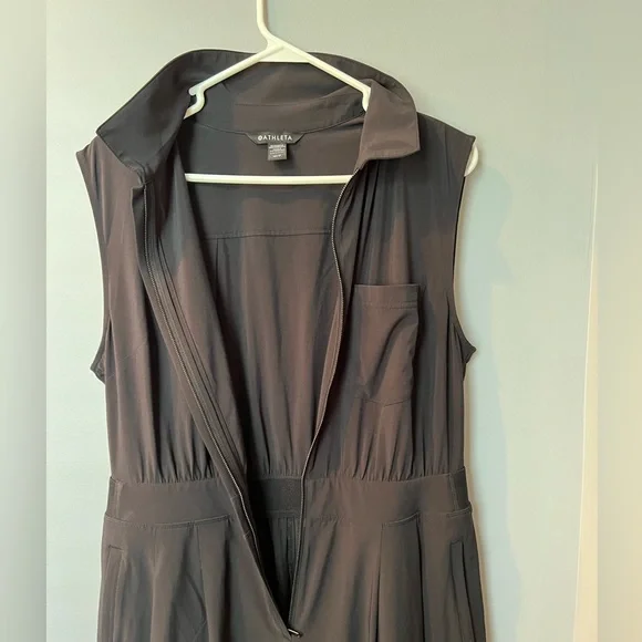 Athleta Brooklyn Wide Leg Jumpsuit - Black - Size 12P - Picture 6 of 7